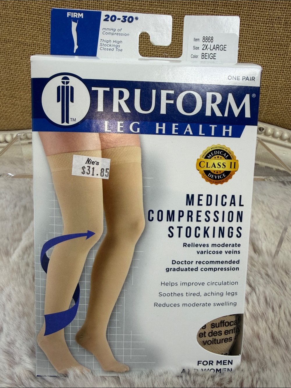 Truform | Unisex, Compression Stockings, Beige, 2X-Large, NWT